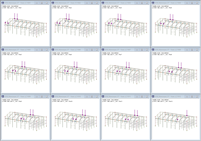 Diferentes posições da ponte rolante no RFEM (© Albyr)